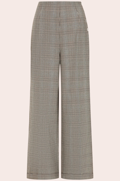 Banned Retro - Ottavia Prince Of Wales pantalon in bruin 2