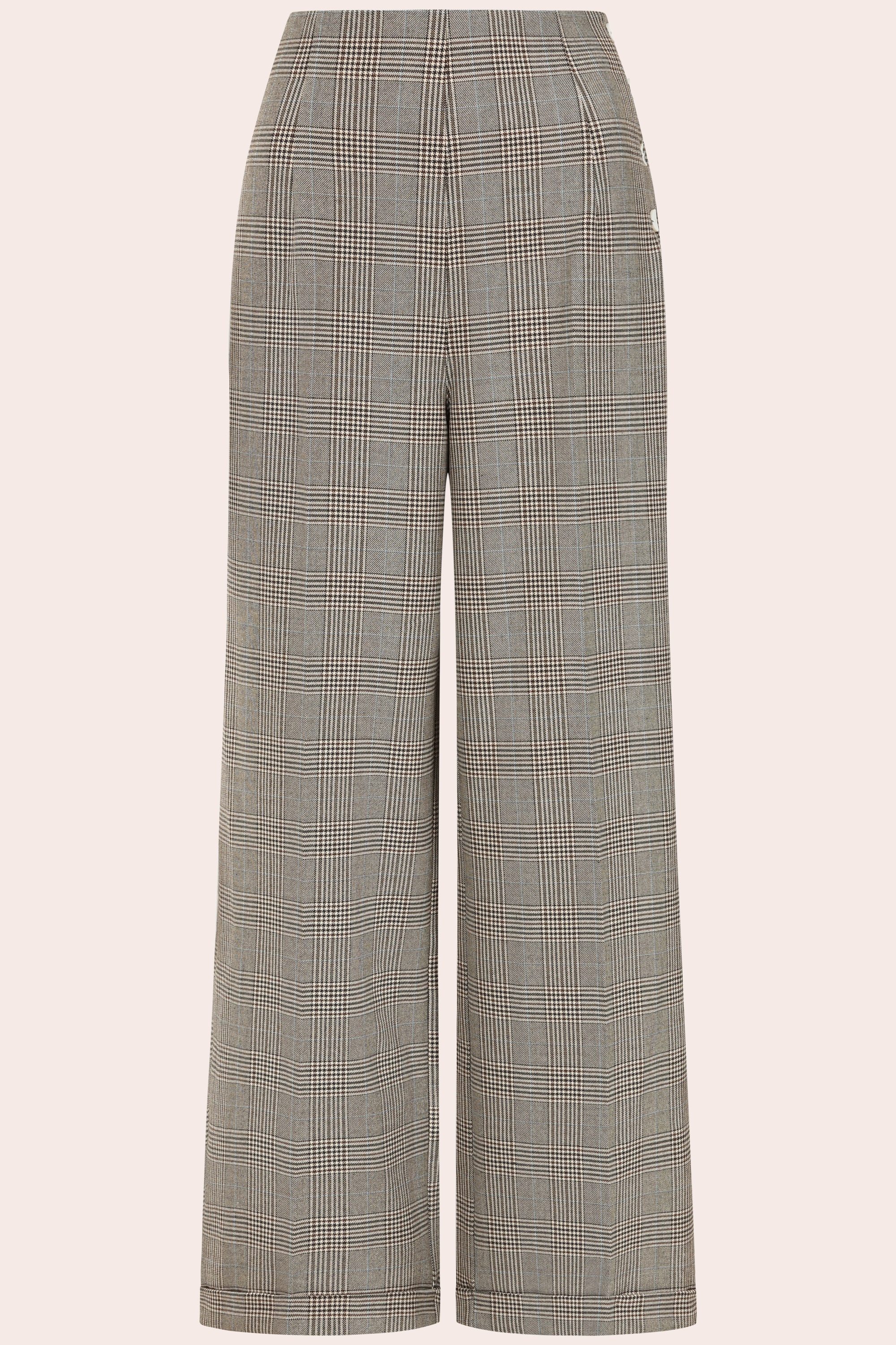 Banned Retro - Ottavia Prince Of Wales pantalon in bruin 2
