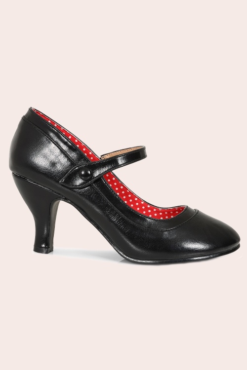 Banned Retro - Piccadilly Mary Jane pumps in zwart