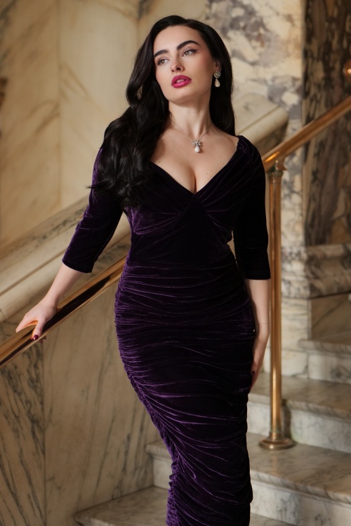 Glamour Bunny - Exklusiv bei Topvintage ~  The Marilyn Bleistiftkleid in Lila