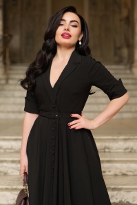 Glamour Bunny - Topvintage exclusive ~ The Yade Long Sleeve Swing Dress in Black 2