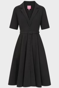 Glamour Bunny - Topvintage exclusive ~ The Yade Long Sleeve Swing Dress in Black 3