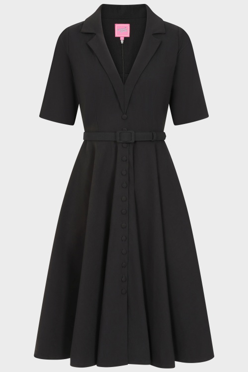 Glamour Bunny - Topvintage exclusive ~ The Yade Long Sleeve Swing Dress in Black 3