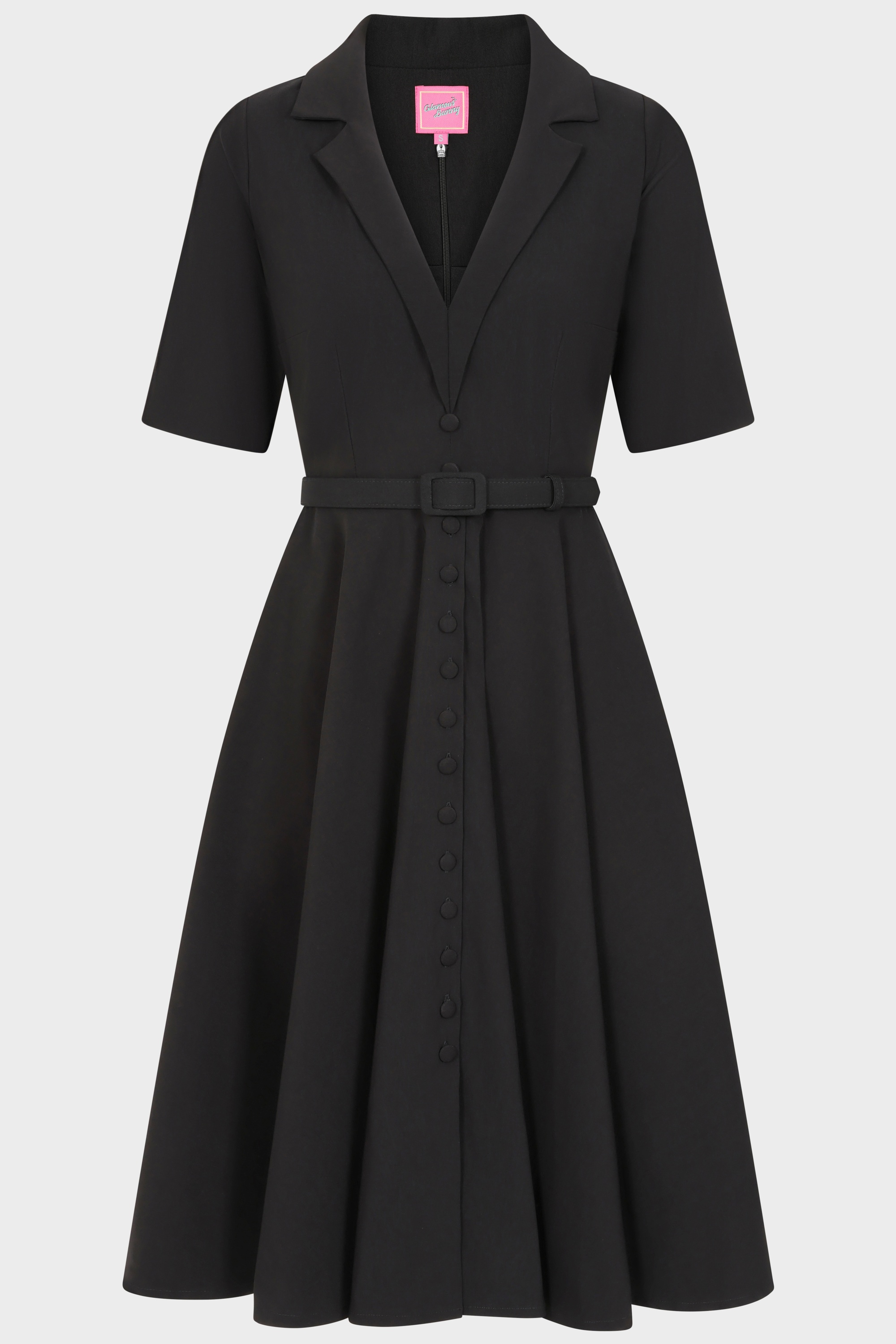 Glamour Bunny - Topvintage exclusive ~ The Yade Long Sleeve Swing Dress in Black 3