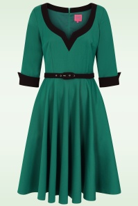 Glamour Bunny - Exklusiv bei Topvintage ~ The Vivienne Swingkleid in Petrol 3