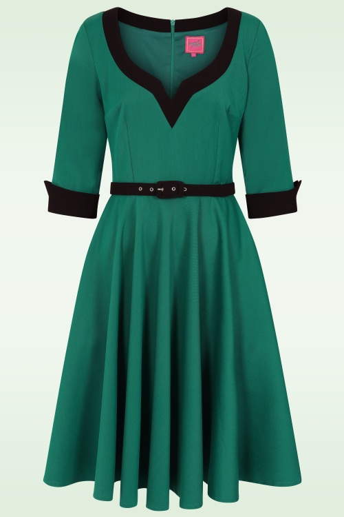 Glamour Bunny - Exklusiv bei Topvintage ~ The Vivienne Swingkleid in Petrol 3