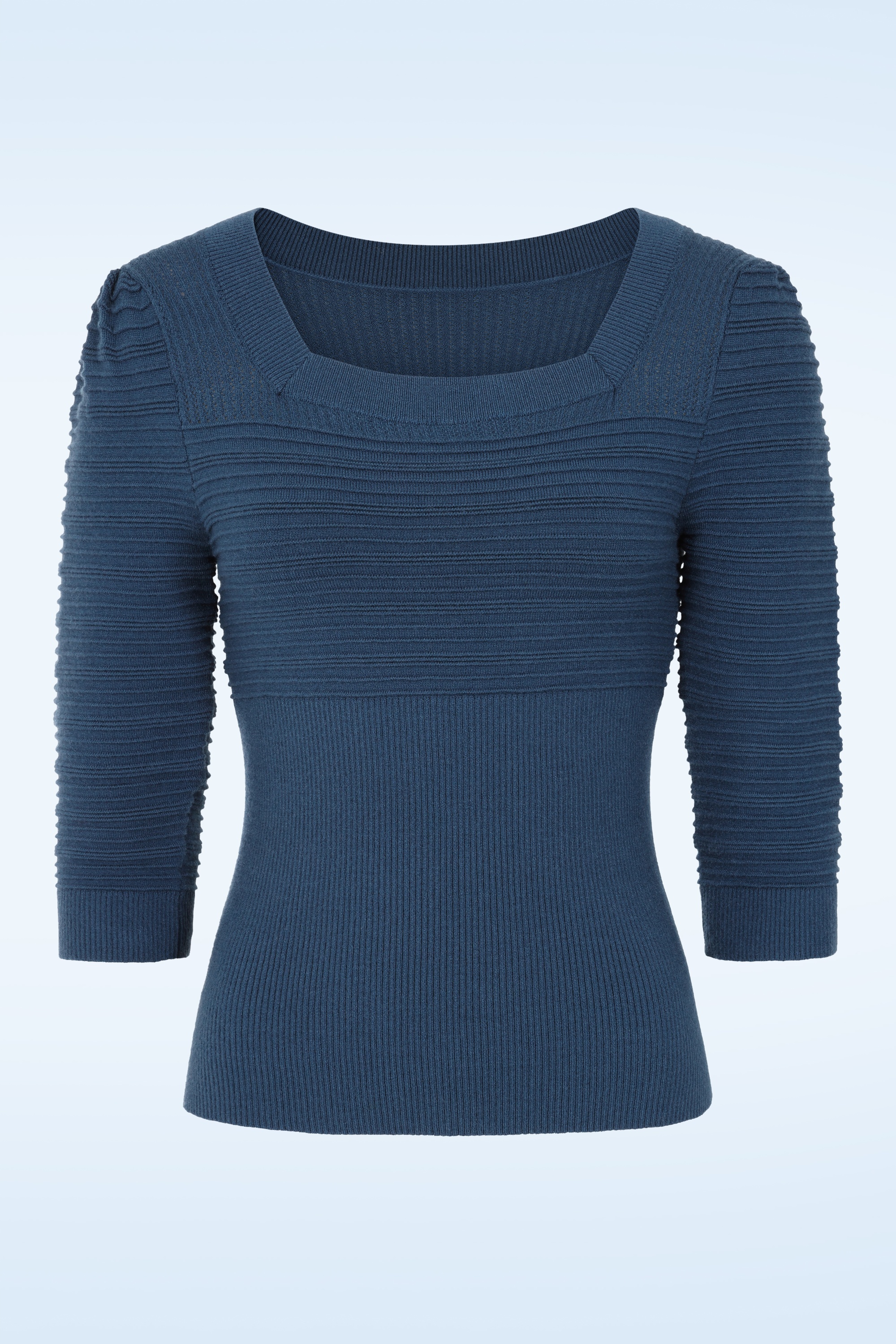 Topvintage Boutique Collection - Exclusivité Topvintage  ~ Haut en maille Jannett en bleu sarcelle 2