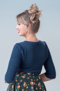 Topvintage Boutique Collection - Exclusivité Topvintage  ~ Haut en maille Jannett en bleu sarcelle 3