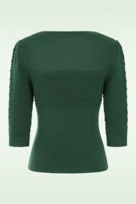 Topvintage Boutique Collection - Exclusivité Topvintage ~ Haut en maille Jannett en vert foncé 4