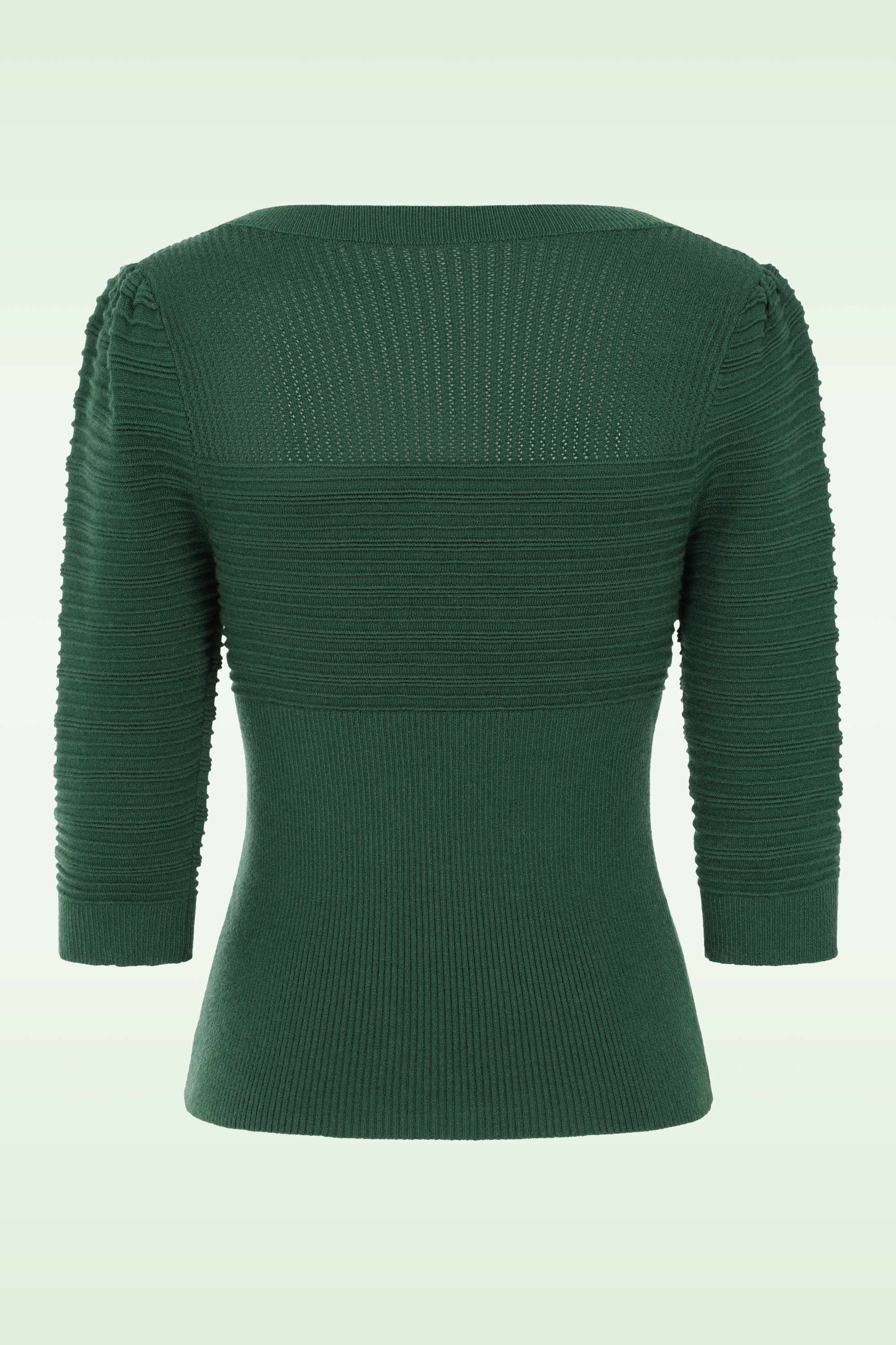 Topvintage Boutique Collection - Exclusivité Topvintage ~ Haut en maille Jannett en vert foncé 4