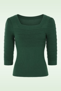 Topvintage Boutique Collection - Exclusivité Topvintage ~ Haut en maille Jannett en vert foncé 2