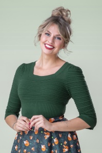 Topvintage Boutique Collection - Exclusivité Topvintage ~ Haut en maille Jannett en vert foncé