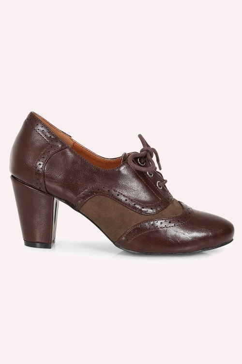 Banned Retro -  Savile Brogue shoe booties in bruin