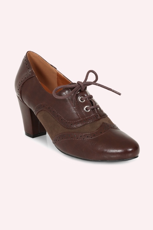 Banned Retro -  Savile Brogue shoe booties in bruin 2