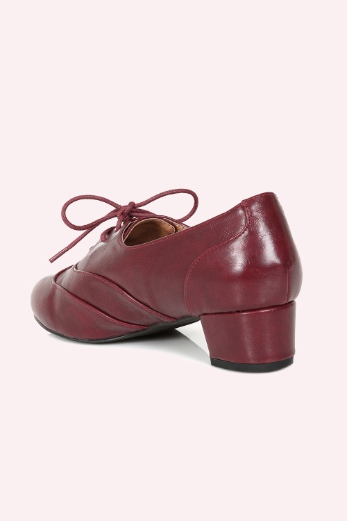Banned Retro - Escarpins-bottines Belle Epoque en bordeaux 4