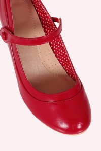 Banned Retro - Escarpins babies Piccadilly Mary Jane en rouge 3