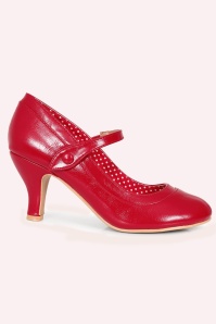 Banned Retro - Escarpins babies Piccadilly Mary Jane en rouge
