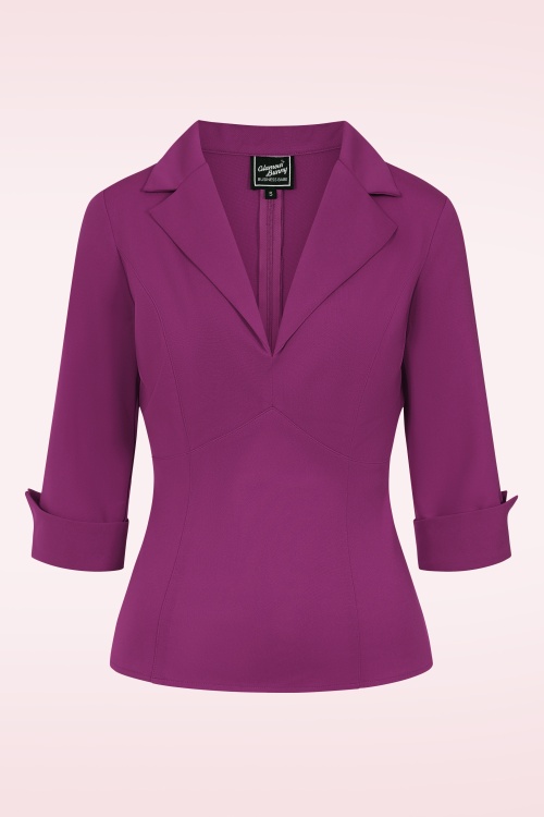 Glamour Bunny - Topvintage Exclusive ~ The Dianne Blouse in Purple 2