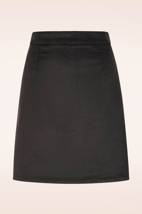Topvintage Boutique Collection - Exclusivité Topvintage ~ Jupe en velours côtelé Ida en noir 2