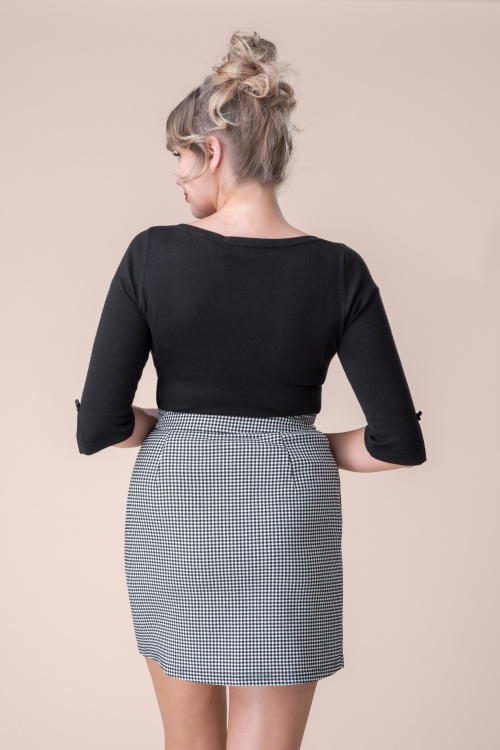 Topvintage Boutique Collection - Exclusivité Topvintage ~ Jupe Loise en pied-de-poule noir et blanc 3