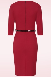 Vintage Chic for Topvintage - Topvintage exclusive ~ Xenia pencil jurk in rood 2