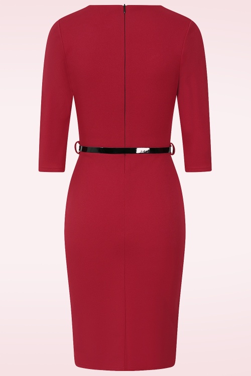 Vintage Chic for Topvintage - Topvintage exclusive ~ Xenia pencil jurk in rood 2