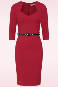 Vintage Chic for Topvintage - Topvintage exclusive ~ Xenia pencil jurk in rood