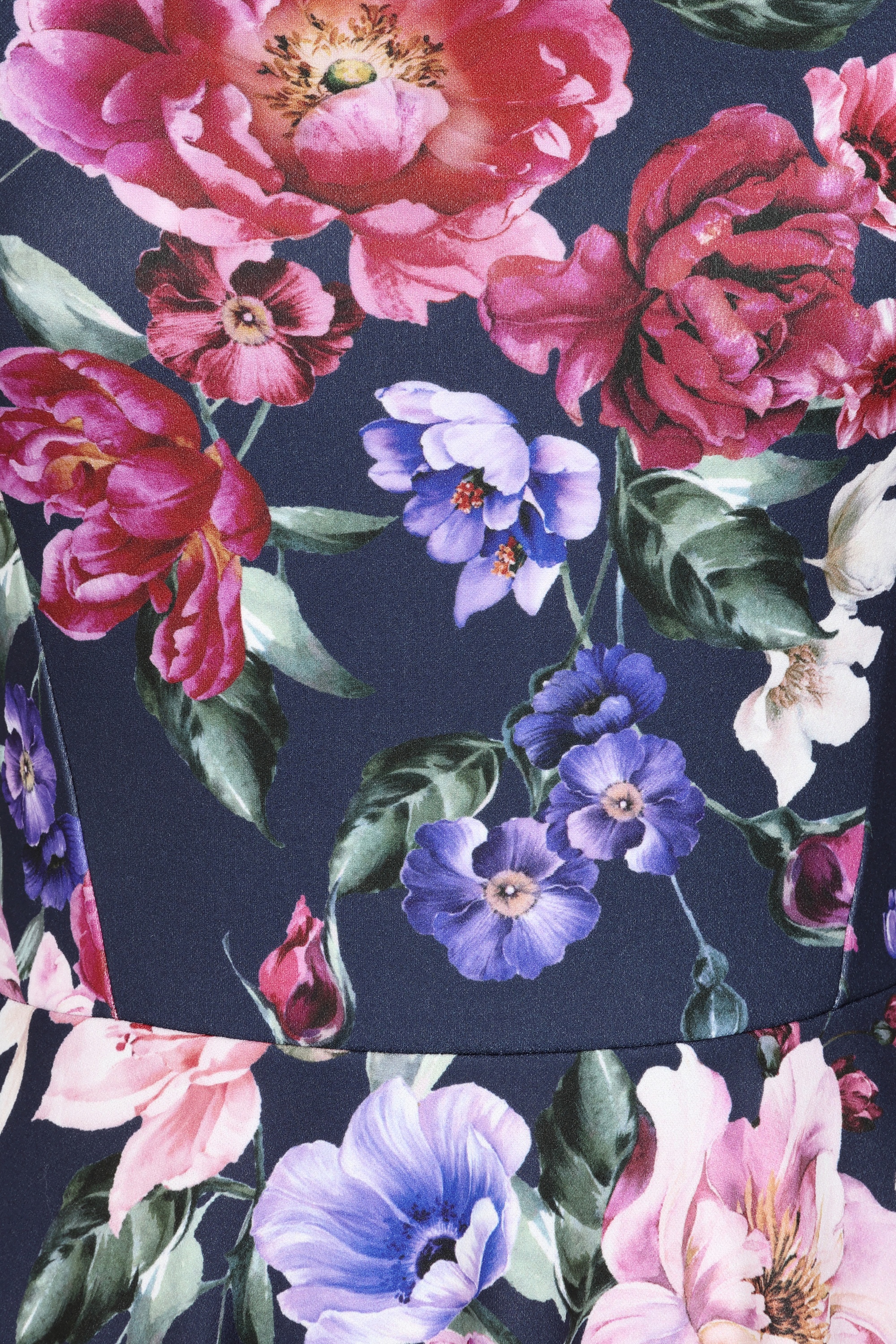 Vintage Chic for Topvintage - Topvintage exclusive ~ Tess Floral swing jurk in blauw 3