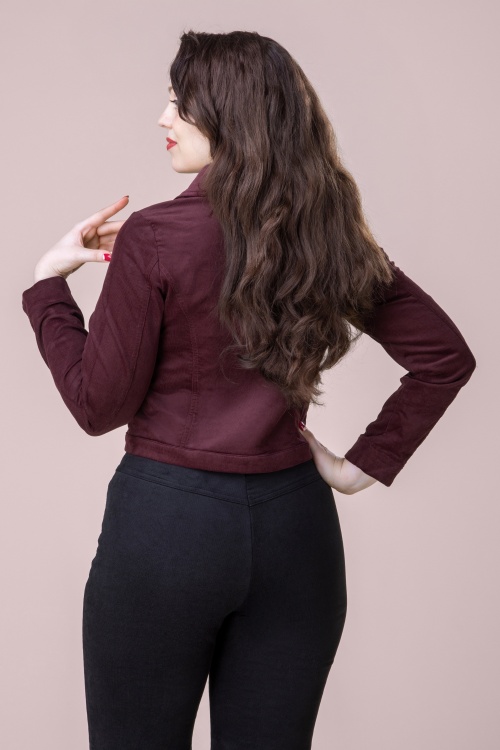 Topvintage Boutique Collection - Topvintage exclusive ~ Maya jasje in bordeaux 3