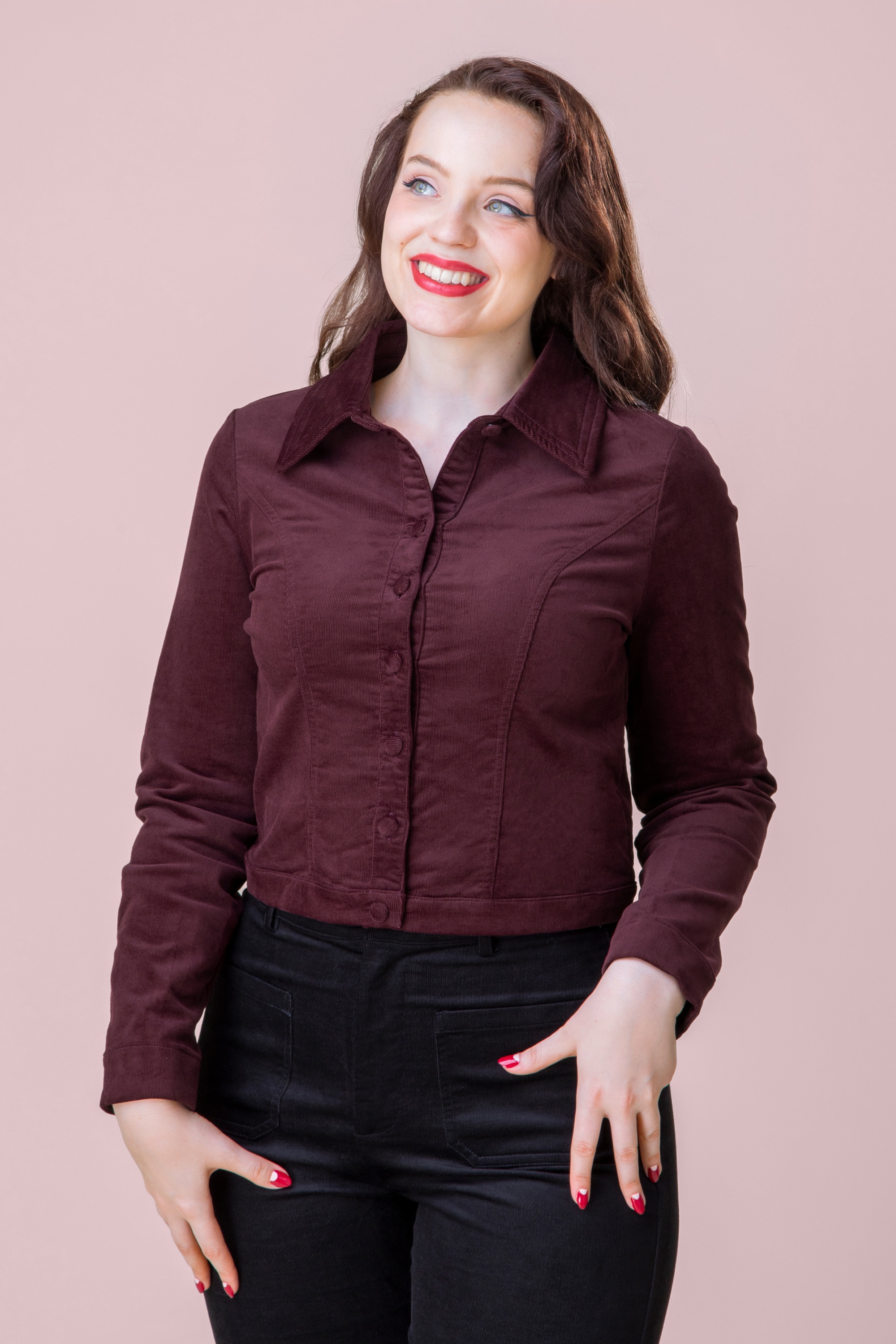 Topvintage Boutique Collection - Topvintage exclusive ~ Maya jasje in bordeaux