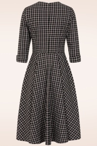 Topvintage Boutique Collection - Topvintage exclusive ~ Marlin Check Swing Dress in Black and Red 5