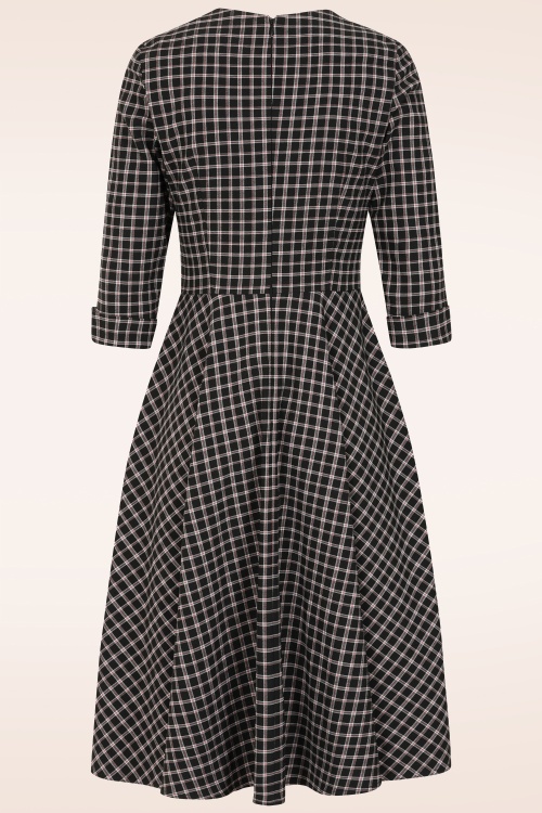 Topvintage Boutique Collection - Topvintage exclusive ~ Marlin Check Swing Dress in Black and Red 5