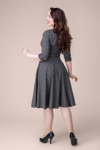 Topvintage Boutique Collection - Topvintage exclusive ~ Marlin Check Swing Dress in Black and Red 4