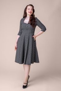 Topvintage Boutique Collection - Topvintage exclusive ~ Marlin Check Swing Dress in Black and Red 2