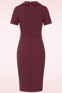 Topvintage Boutique Collection - Topvintage exclusive ~ Alexis Pencil Dress in Burgundy 4