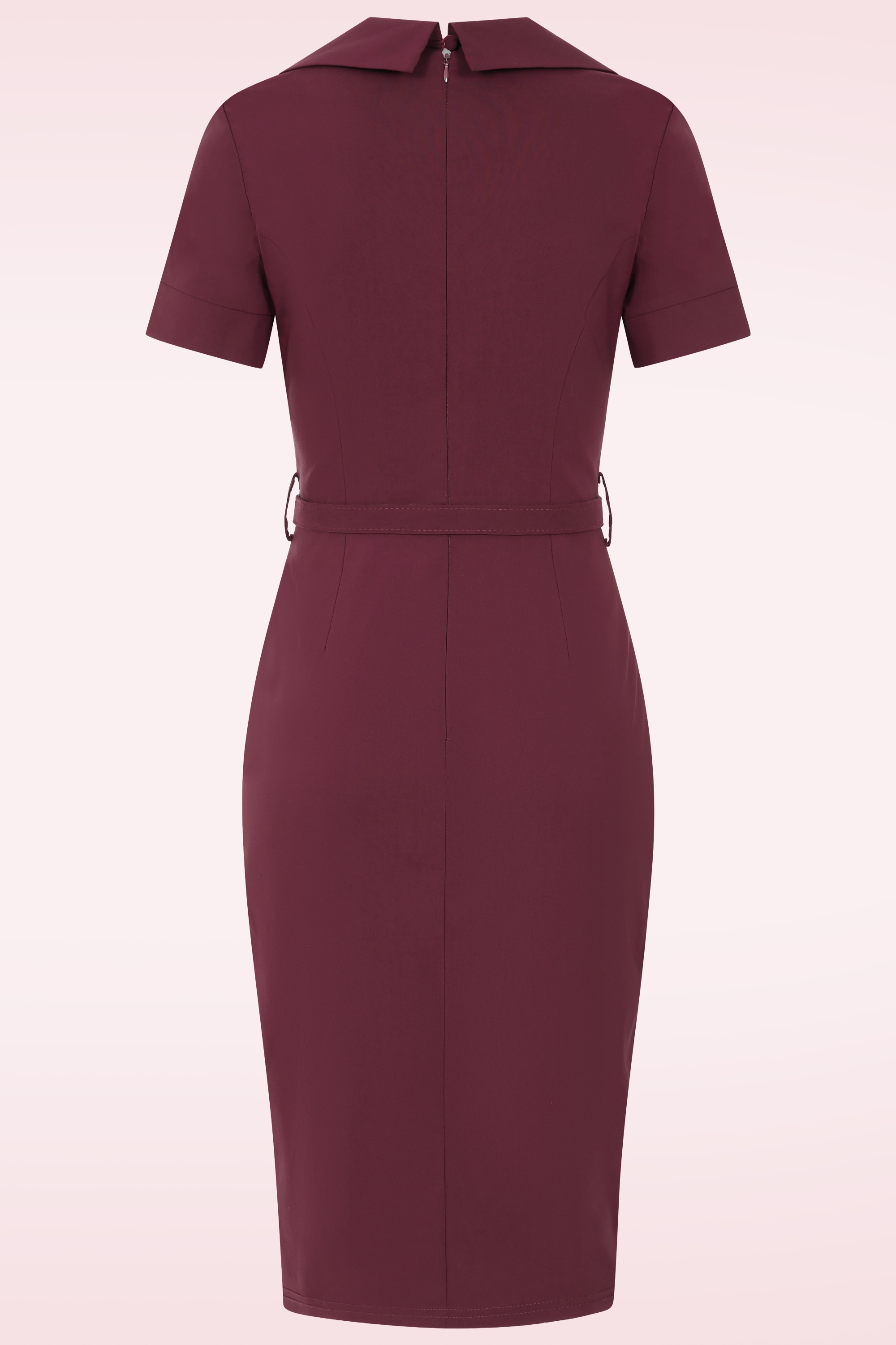 Topvintage Boutique Collection - Topvintage exclusive ~ Alexis Pencil Dress in Burgundy 4