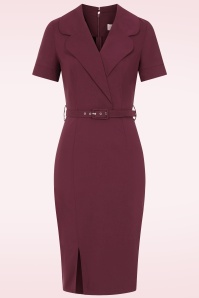 Topvintage Boutique Collection - Topvintage exclusive ~ Alexis Pencil Dress in Burgundy 2