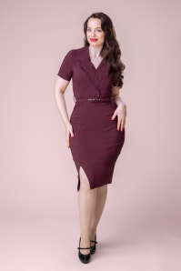 Topvintage Boutique Collection - Topvintage exclusive ~ Alexis Pencil Dress in Burgundy