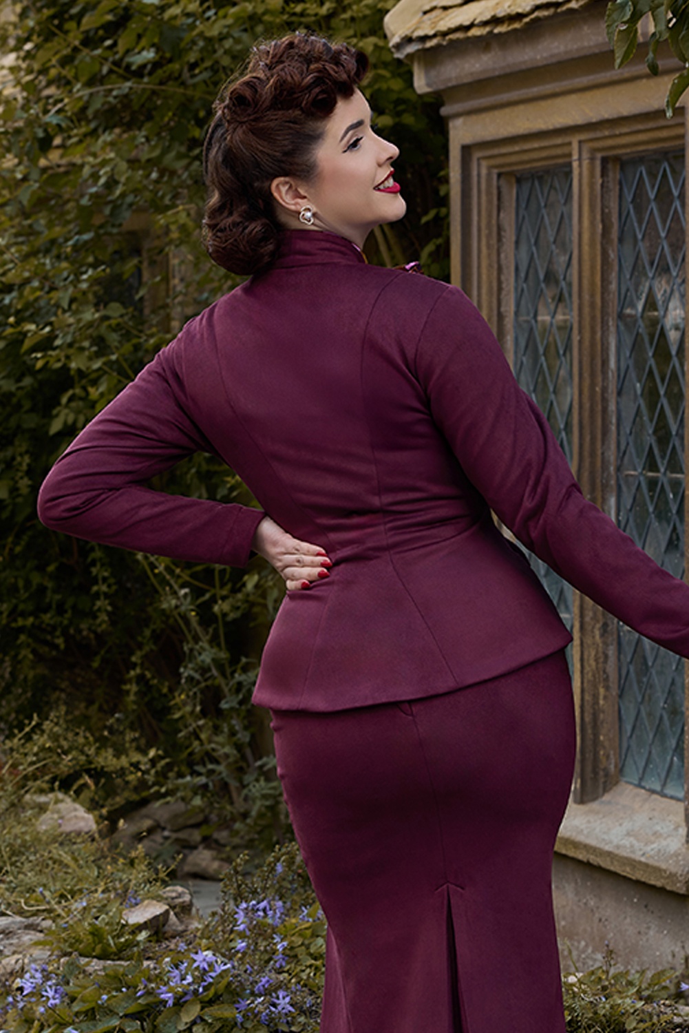 Miss Candyfloss - Betill Bol asymmetrische blazer in merlot 3