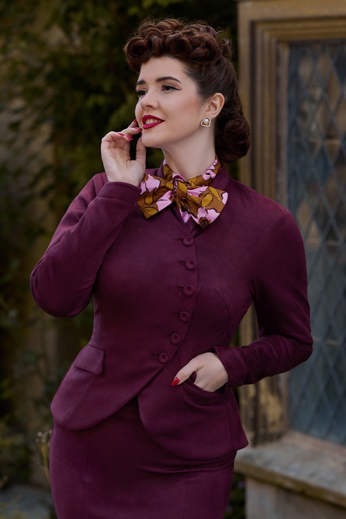 Miss Candyfloss - Betill Bol asymmetrische blazer in merlot