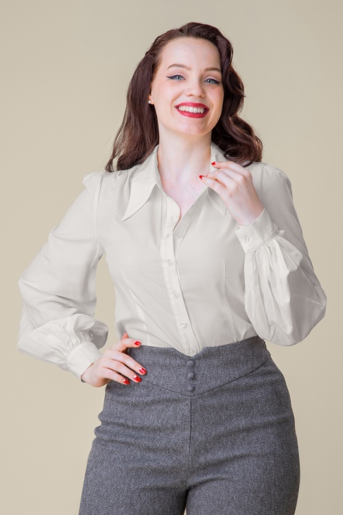 Topvintage Boutique Collection - Topvintage Exclusive ~ Jess blouse in wit