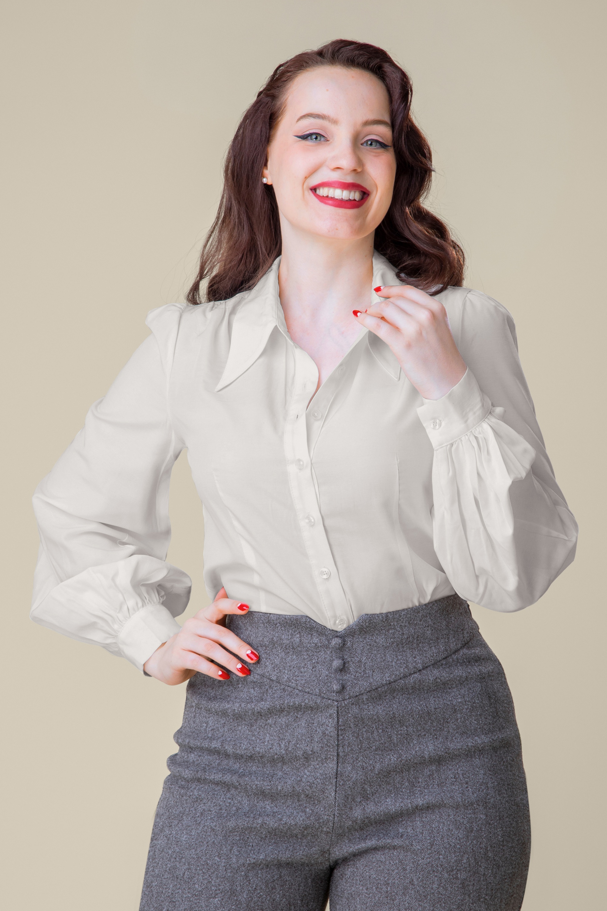 Topvintage Boutique Collection - Topvintage Exclusive ~ Jess blouse in wit