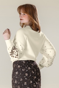 Smashed Lemon - Pull en maille Pearl Blossom en blanc cassé 3