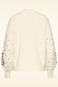 Smashed Lemon - Pull en maille Pearl Blossom en blanc cassé 4