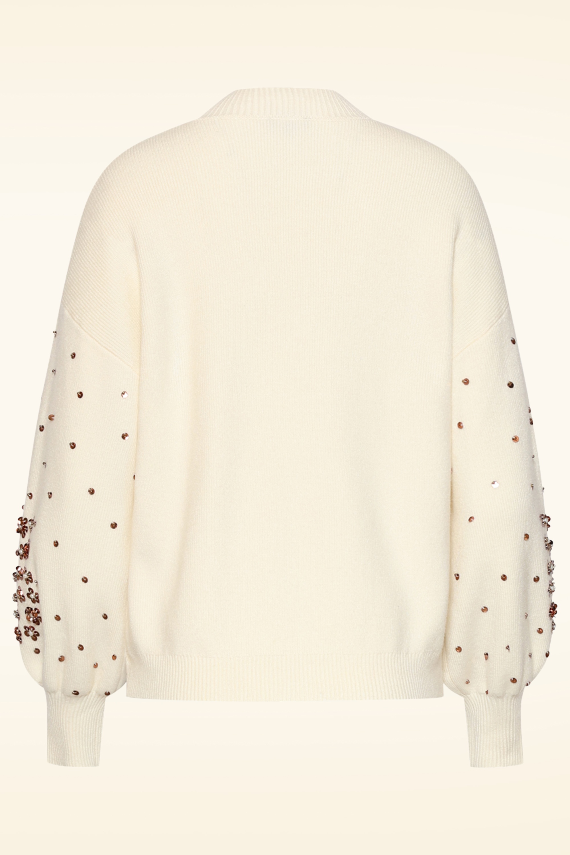 Smashed Lemon - Pull en maille Pearl Blossom en blanc cassé 4