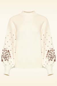 Smashed Lemon - Pull en maille Pearl Blossom en blanc cassé 2