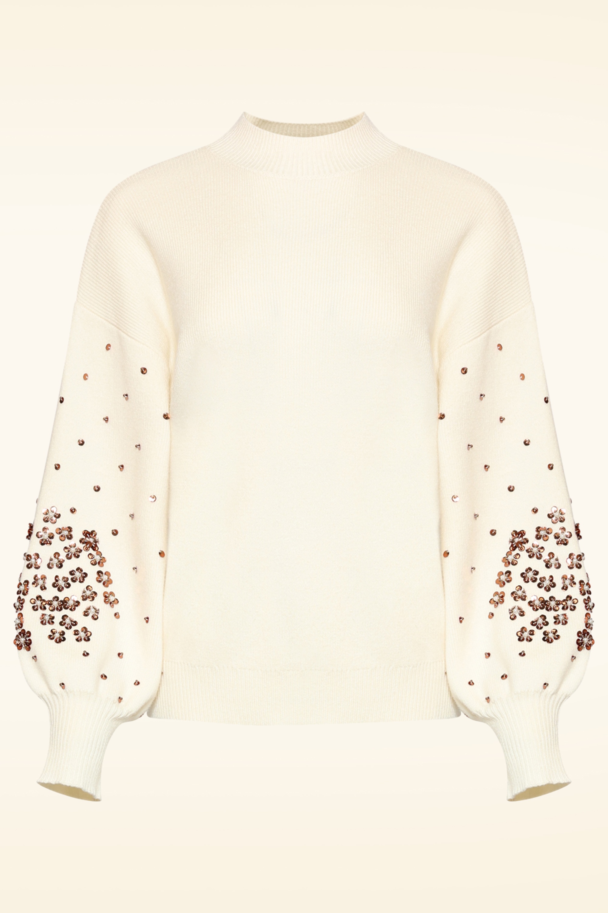 Smashed Lemon - Pull en maille Pearl Blossom en blanc cassé 2