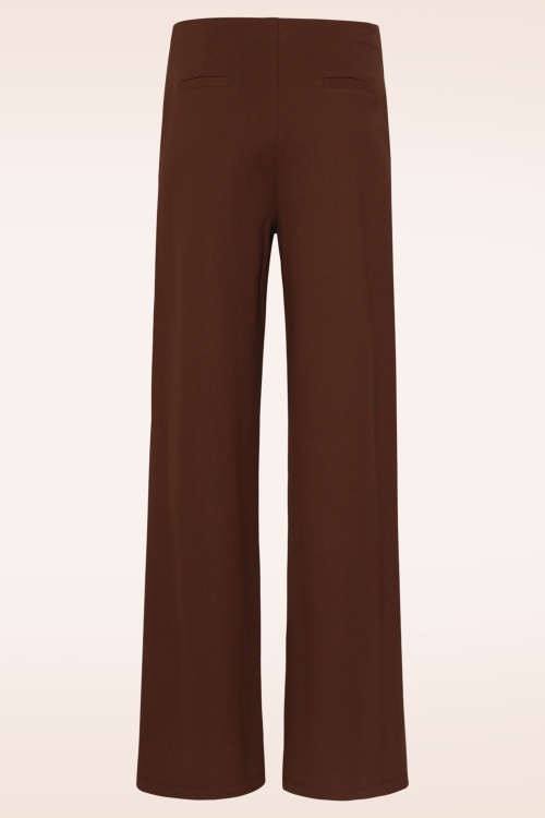 Smashed Lemon - Pantalon habillé Tess en marron foncé 4