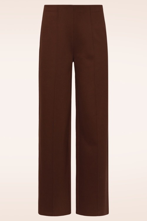 Smashed Lemon - Pantalon habillé Tess en marron foncé 2