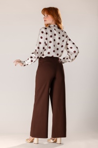 Smashed Lemon - Pantalon habillé Tess en marron foncé 3
